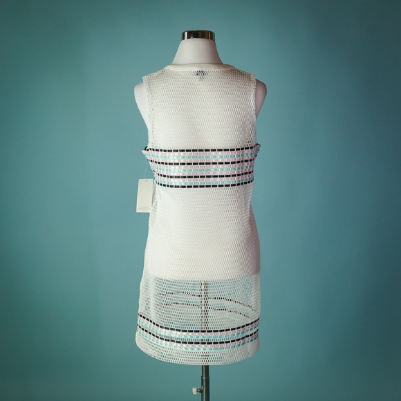TOBI Medium White Mesh Ribbon Swim Cover Up NWT - Picture 4 of 5